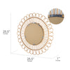 Boho Woven Rattan Sunburst Accent Wall Mirror, Natural - 25"